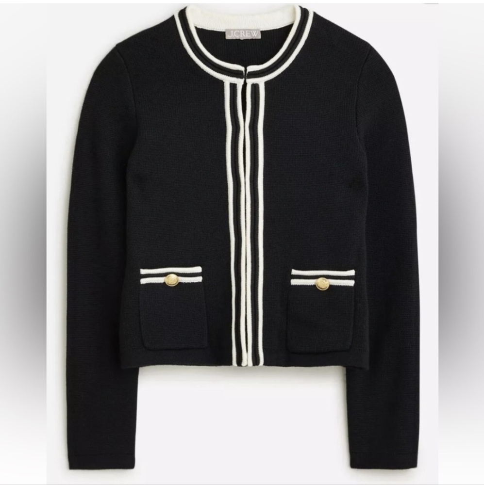 J. Crew Black and White Cardigan Sweater